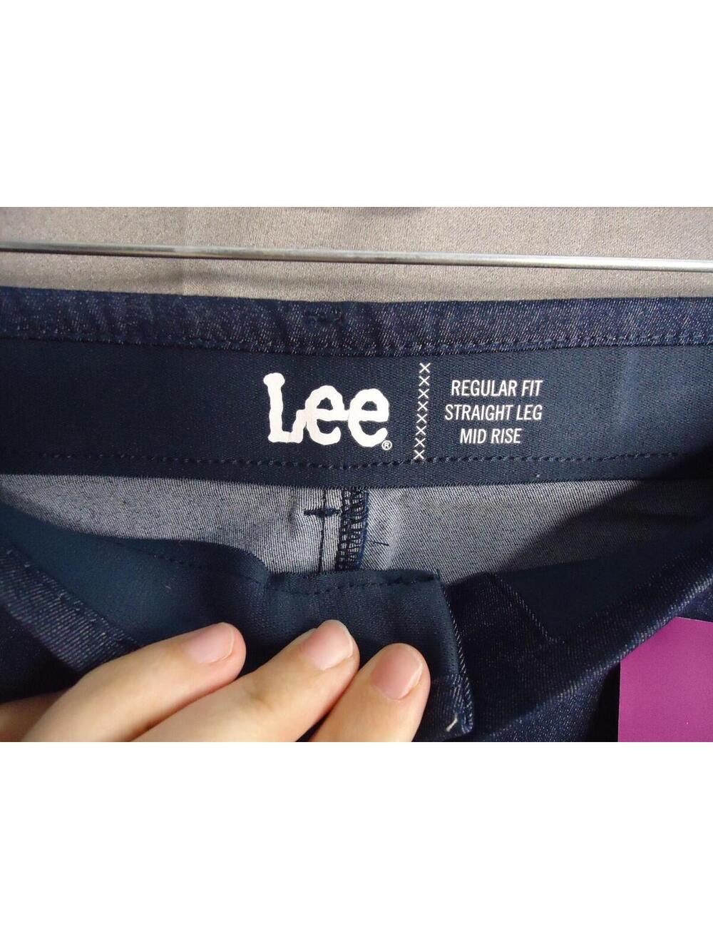 Lee Straight-Leg Mid Rise Regular Fit Dress Slacks Womens Size 12 M Navy - Picture 4 of 9